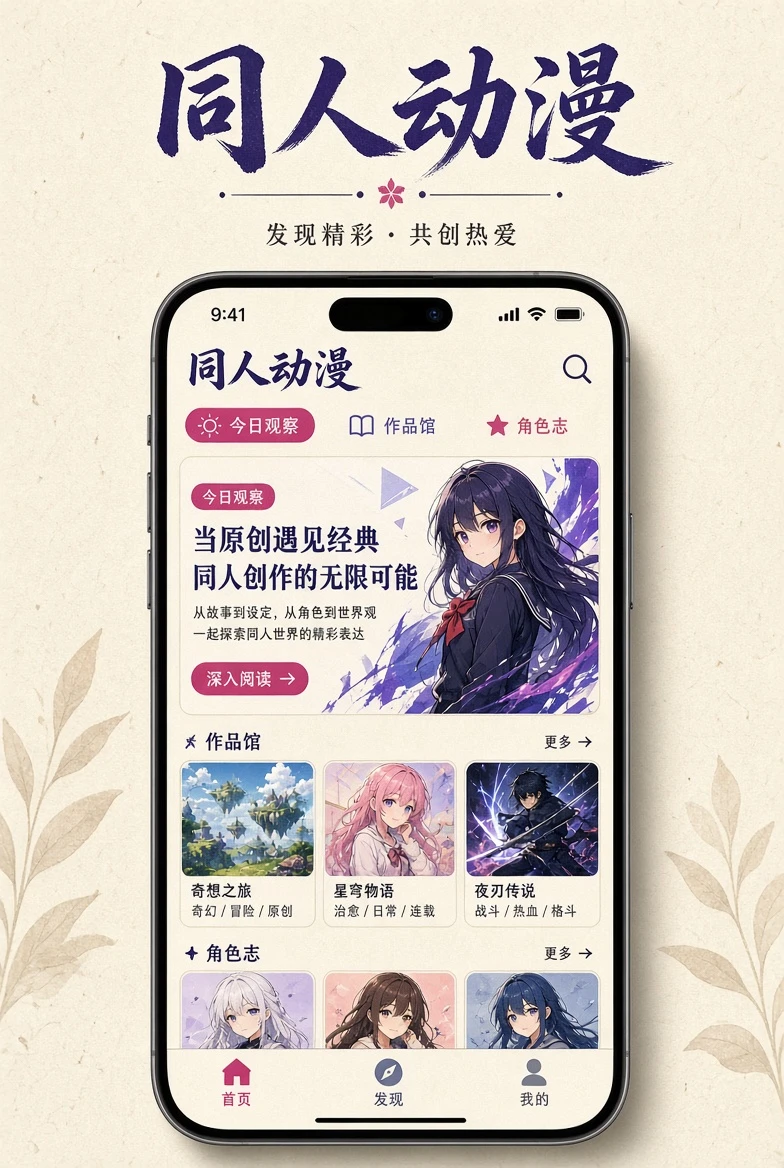 同人动漫手机阅读界面介绍